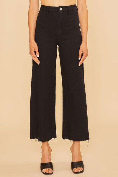 Wait Here High Rise Wide Leg Stretch Cropped Jeans