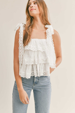Coast Is Calling Tiered Lace Top
