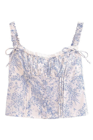 With The Girls Floral Print Crop Top