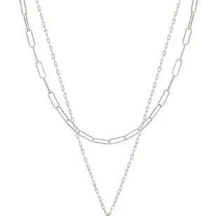 Dance With Me Silver Chain Pearl Necklace