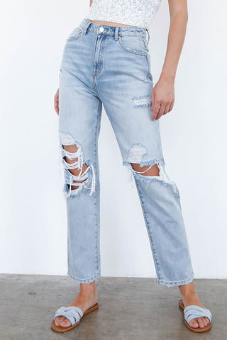 "Liz" High Rise Ripped Jeans