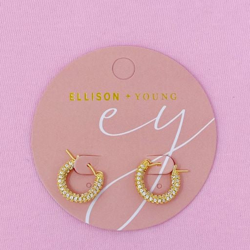 Ellison + Young Elegant Shine Hoop Earrings