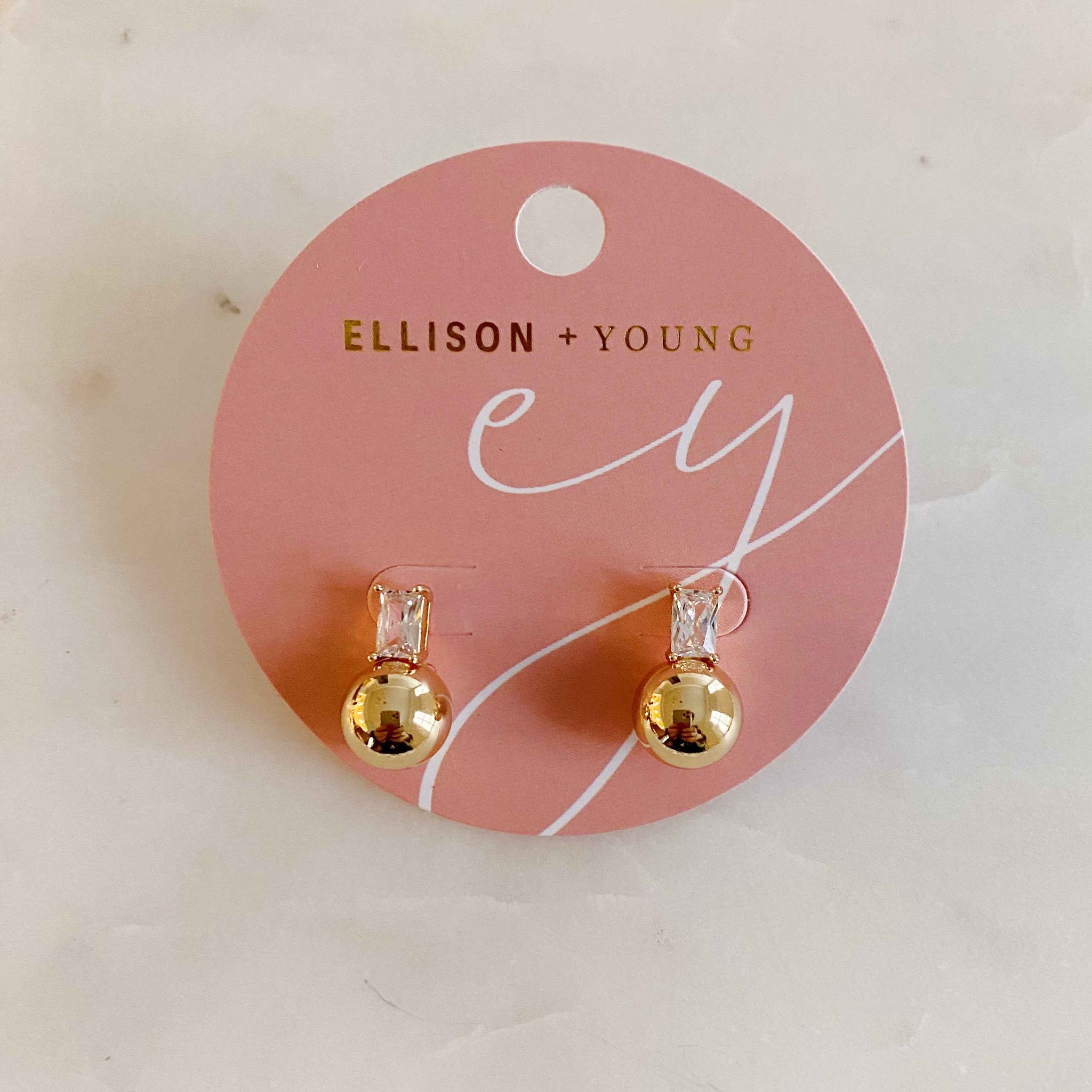 Ellison + Young Beautiful Heart Gold Stud Earrings