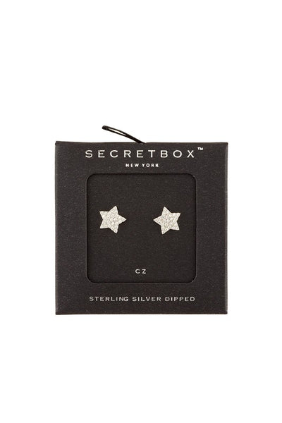 SECRETBOX Gold Dipped Rhinestone Star Cubic Earring