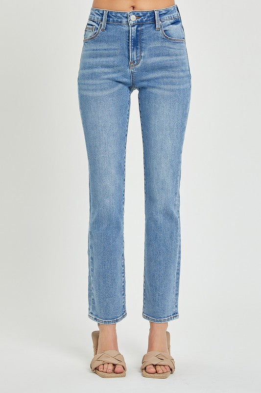 Plus Risen "Nelly" High Rise Ankle Slim Straight Jean