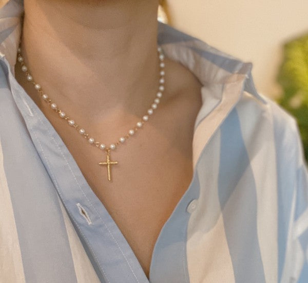 Ellison + Young Cabled Cross Necklace