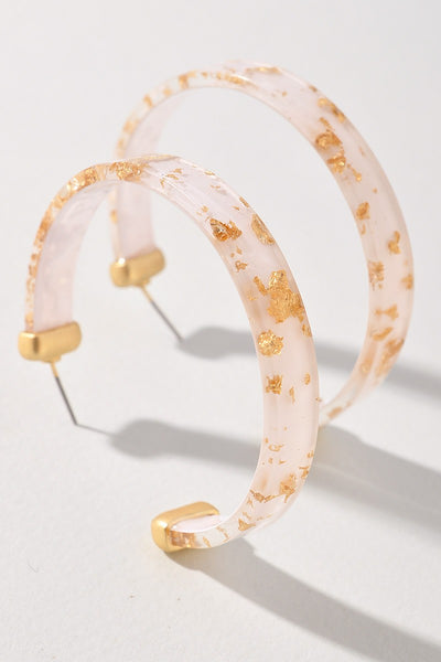 Gold Flake Hoop Earrings
