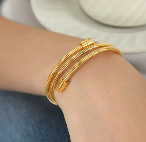 Timely Manner Multi Layered Gold Bracelet