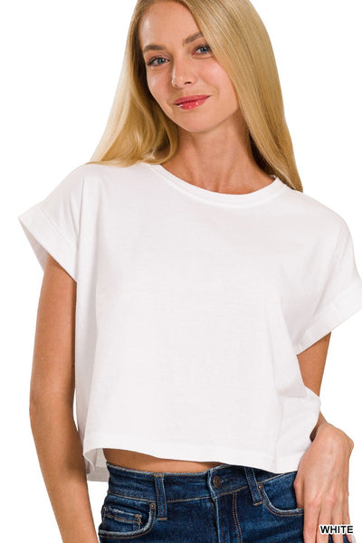 Kick It With Me Folded Sleeve Top