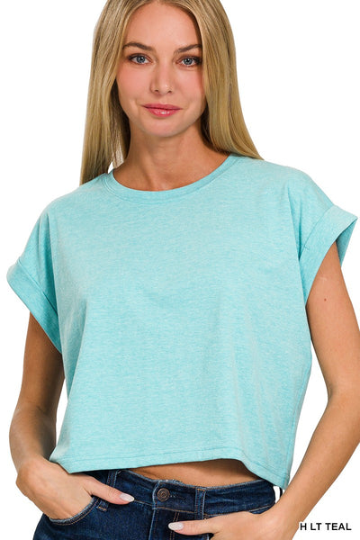 Kick It With Me Folded Sleeve Top