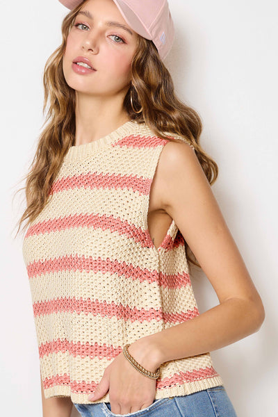 Over The Moon Sleeveless Sweater Top
