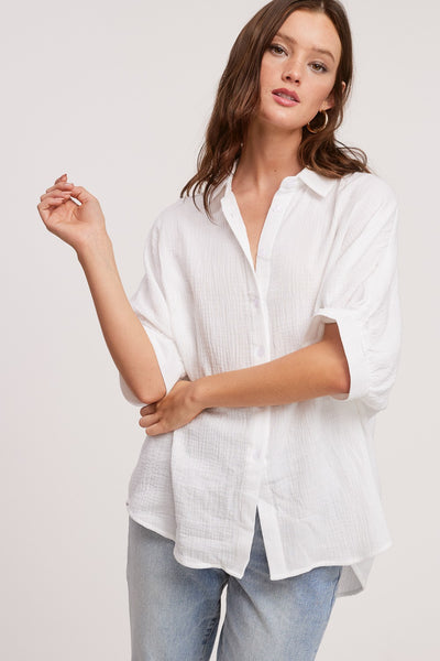 Take You Out Oversized Button Down Top