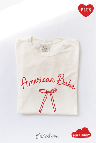 Plus "American Babe" Bow Graphic T
