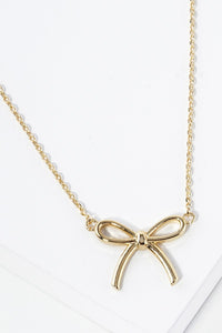 Gold Dipped Bow Charm Necklaces