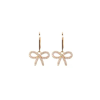 Behind The Times Gold Bow Hoop Earrings