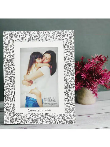 Love You Mom Floral Picture Frame