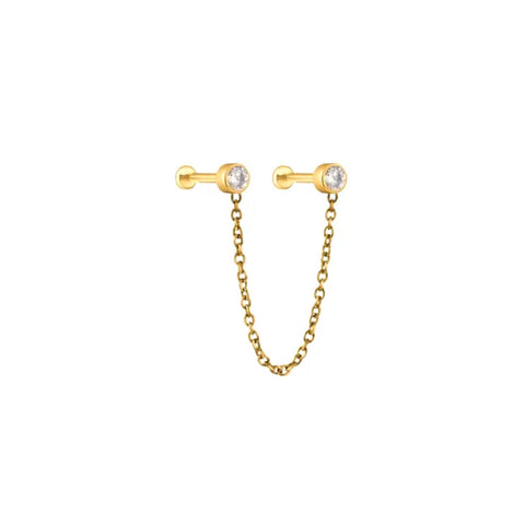 Ellie Vail "Erika" Double Stud Chain Cartilage Earring