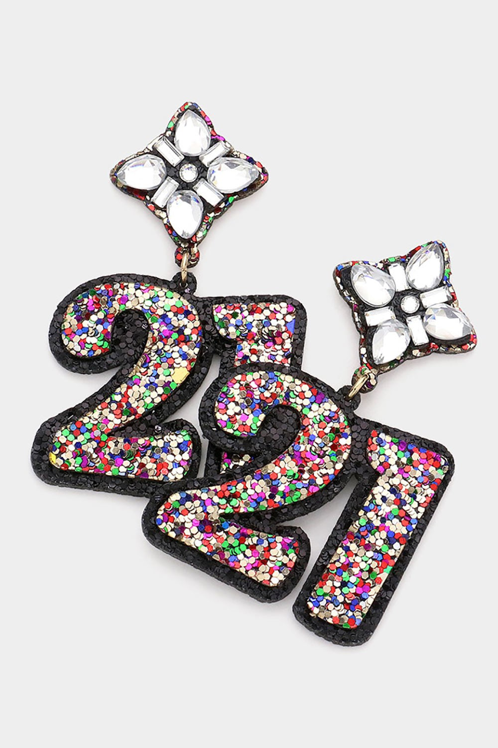 21st Birthday Confetti Earrings