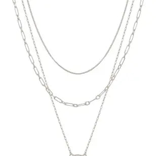 Big Ambitions Silver Triple Ring Necklace