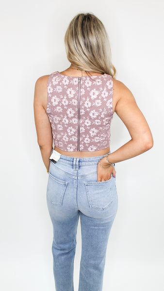 The One For Me Square Neck Floral Corset Top