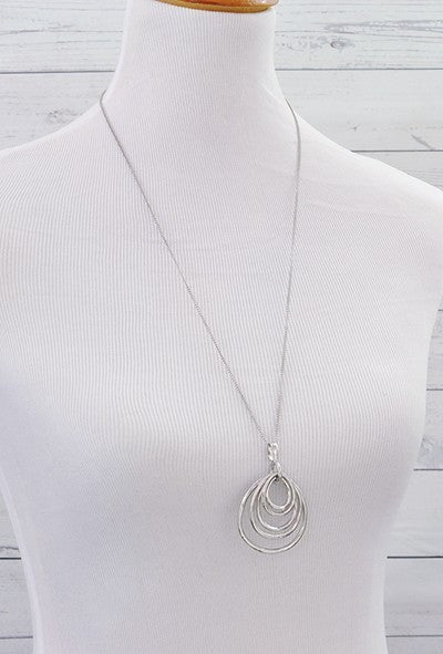 Plated Multi Circle Drop Necklace