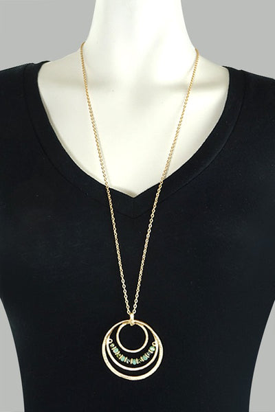 Triple Circle Necklace with Beads
