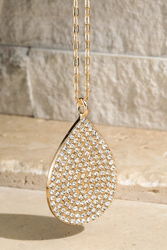 Pave Crystal Pendant Necklace